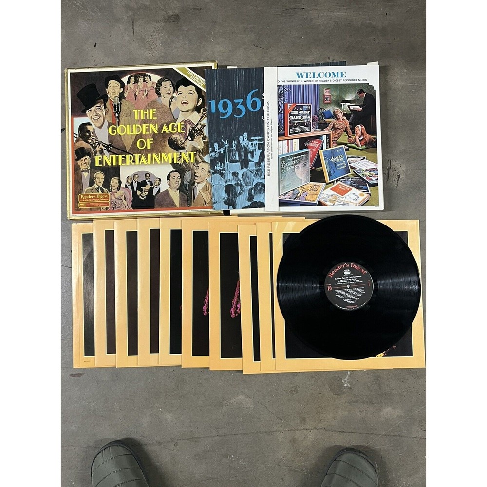 Readers Digest Golden Age of Entertainment 9 Vinyl LP Set 1980 +Book Pop Band